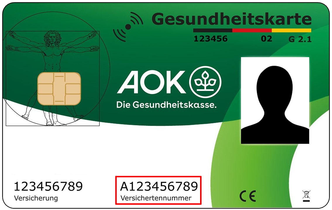 Versichertennummer auf Karte